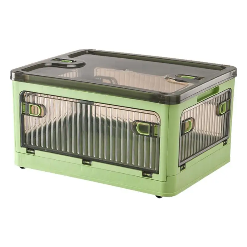 

Прозрачные складные органайзеры, боковые открывающиеся штабелируемые прозрачные коробки для хранения, нижний шкив, съемные органайзеры для шкафа