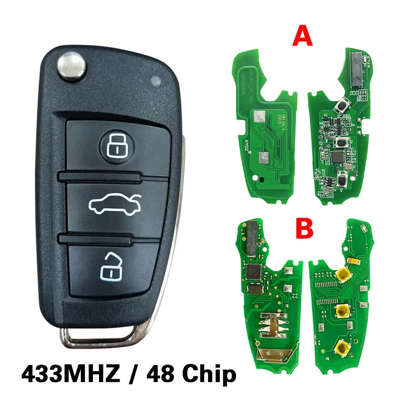 Audi A1 Q3 Flip Remote Key 3 Buttons 433MHz ID48 Chip 8X0 837 220 D No Logo 5 Audi A1 Q3 Flip Remote Key 3 Buttons 433MHz ID48 Chip 8X0 837 220 D No Logo 5