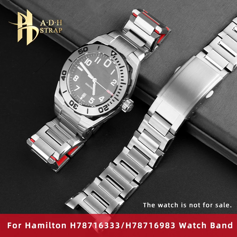 

For Hamilton Devil Fish Series Watch H78716333 H78716983 Band High Quality Solid Stainless Steel Watch Chain Special Notch 24MM