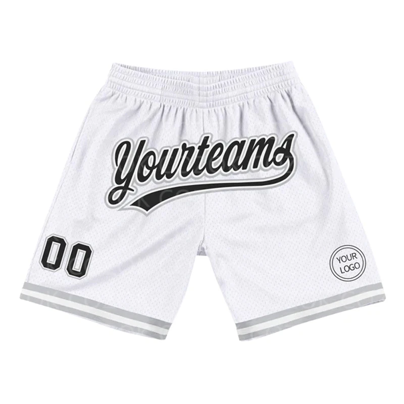 Custom White Blue Red Authentic Basketball Shorts 3D Printed Men Shorts Name Mumber Quick Drying Beach Shorts 5