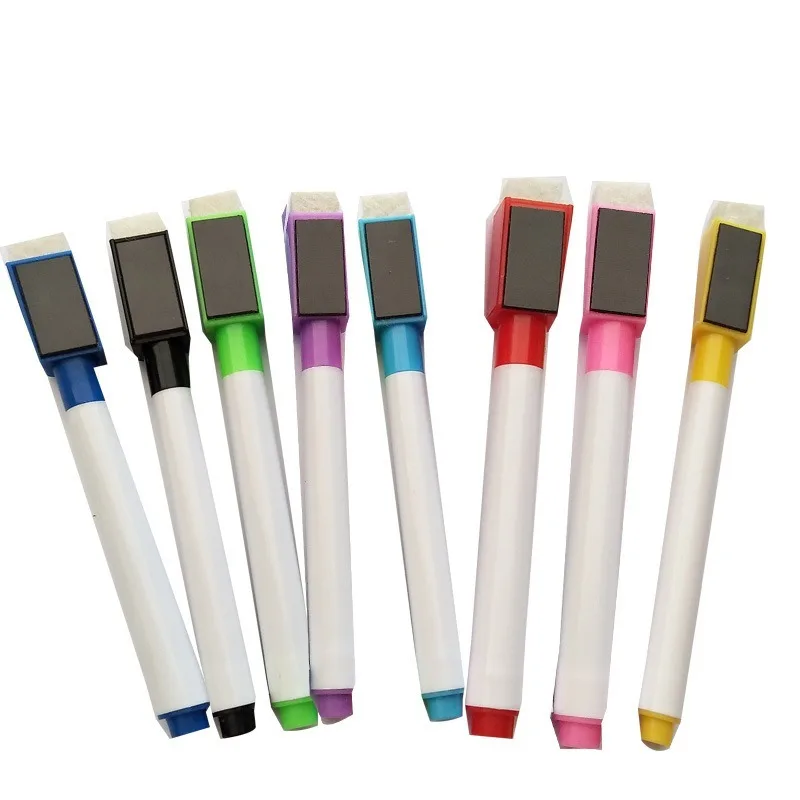 8pcsset Erasable Colorful Black Whiteboard Pen Marker Magnetism and Brush Office School Stationery Supplies White Marker Pens Marker Pens Color Marker Pens Pen Marker Dry Erase Markers Whiteboard Pens