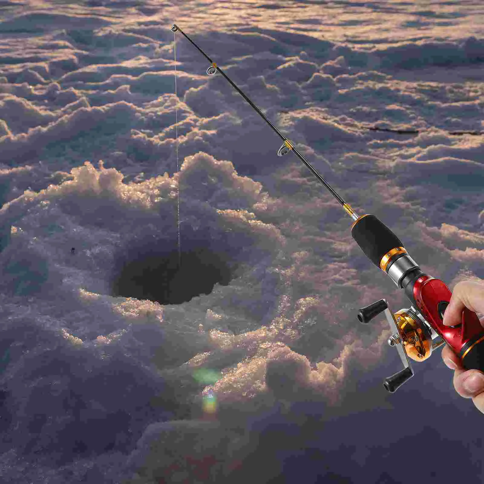 

Fishing Rod Short Pole: Winter Outdoor Portable Short Shrimp Fishing Rod Small Fishing Pole Metal Lure Fishing Outdoor Fishing