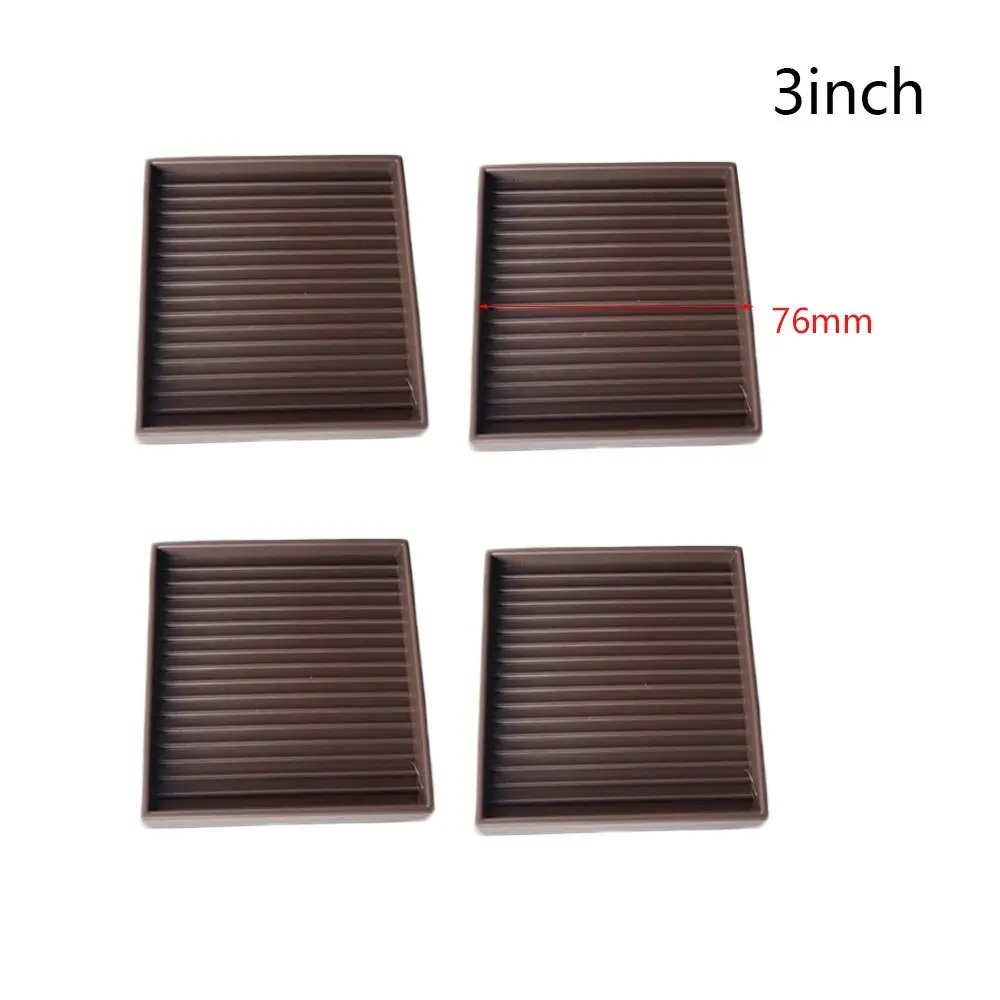 Set of 4 Non-Slip Rubber Furniture Pads and Caster Cups