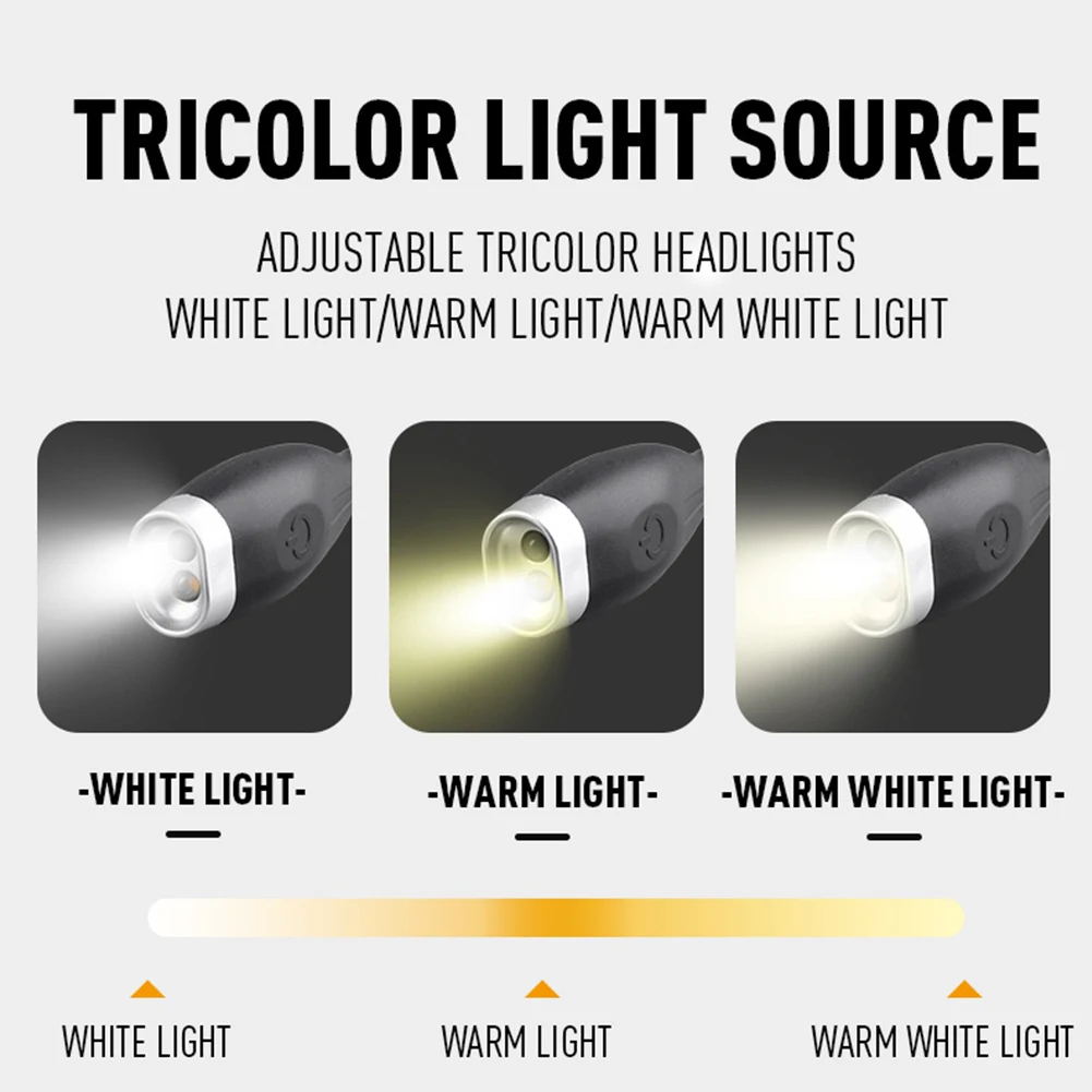 LED Neck Reading Light Bendable Arms LED Night Light Flexible Flashlight Rechargeable for Night Running Walking Knitting Camping