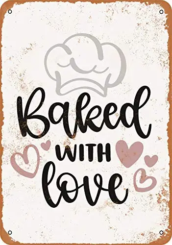 

Metal Sign - Baked with Love 2 - Vintage Look