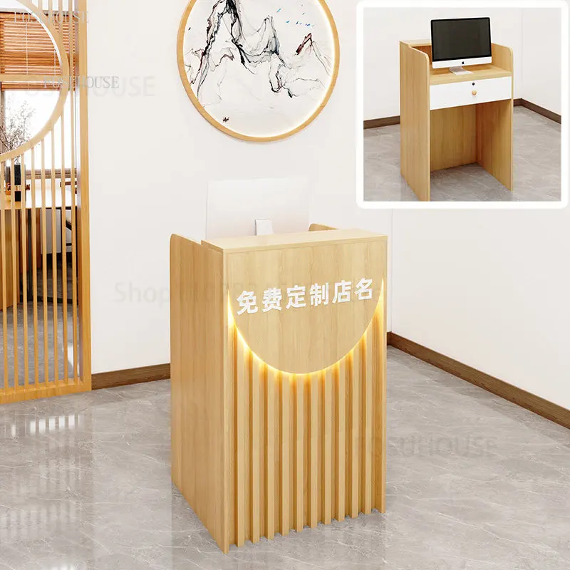 Modern Small Reception Desks Creative Restaurant Cashier Counter Small Barber Shop Beauty Salon Simple Cashier Counter Bar Table