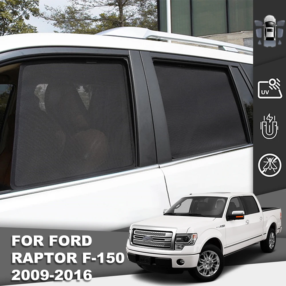 

For Ford F150 Raptor 2009-2016 F-150 F 150 Car Sunshade Magnetic Front Windshield Mesh Frame Curtain Baby Side Window Sun Shade