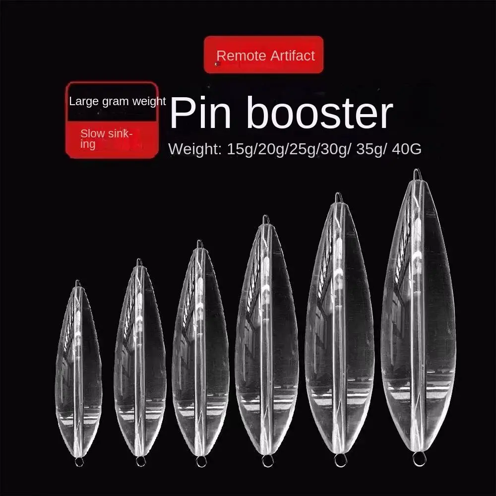 5 flotteurs de pêche acrylique coulants transparents 10-50g avec anneau métallique pour bombarda, lancer et mouche