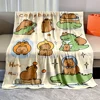 Cute Cartoon Cabypara Print Blanket Warm Soft and Comfortable Home Travel Blanket Sofa Bedding Camping Cars Blankets for Gifts 2