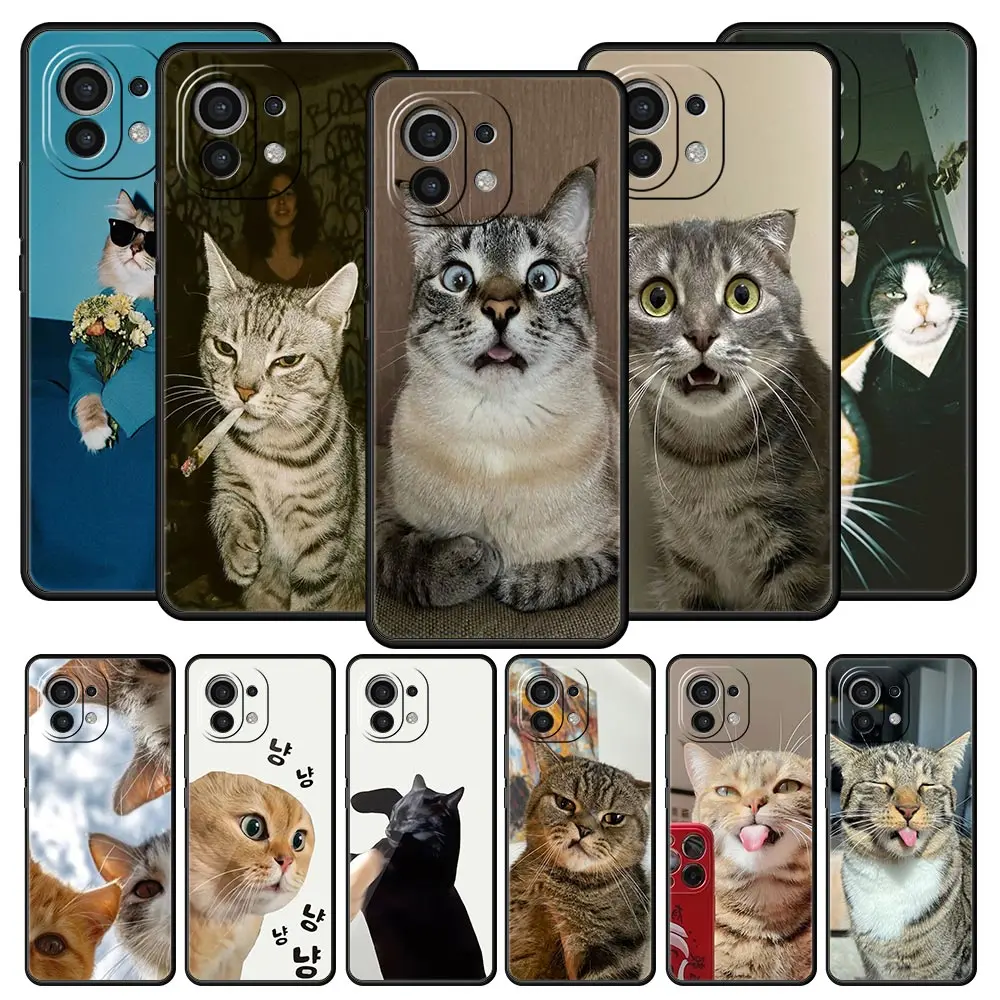 Funny Cartoon Korean Cat Couple Phone Case Cover