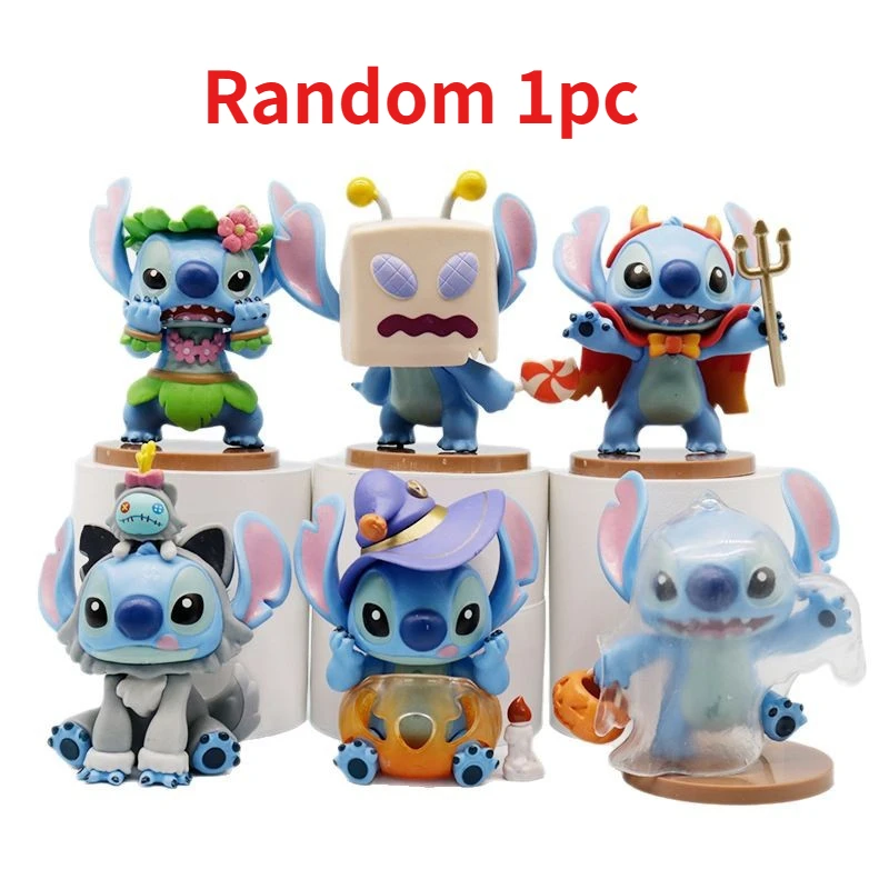 Аніме Фільм Ліло та Стіч Хеллоуїн Весела серія Стіч Фігурка Сліпий ящик ПВХ Модель Настільна колекція Прикраса Таємничі подарунки