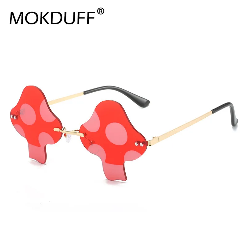 

Fashion Mushroom Shaped Sunglasses for Women Men Vintage Rimless Sun Glasses Retro rave Party Halloween Eyeglasses