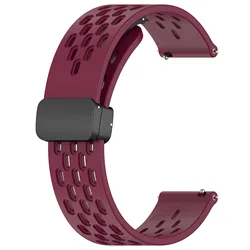 Silicone Magnetic Replacement Sport Band - Redmi watch 5 lite (Wine red)
