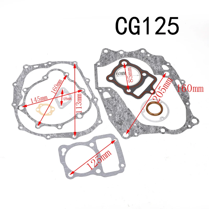 오토바이 실린더 헤드 개스킷 세트, 모페드 스쿠터 CG125 XR125L CG150 CG175 CG200 CG250 CG300 CG350 개스킷