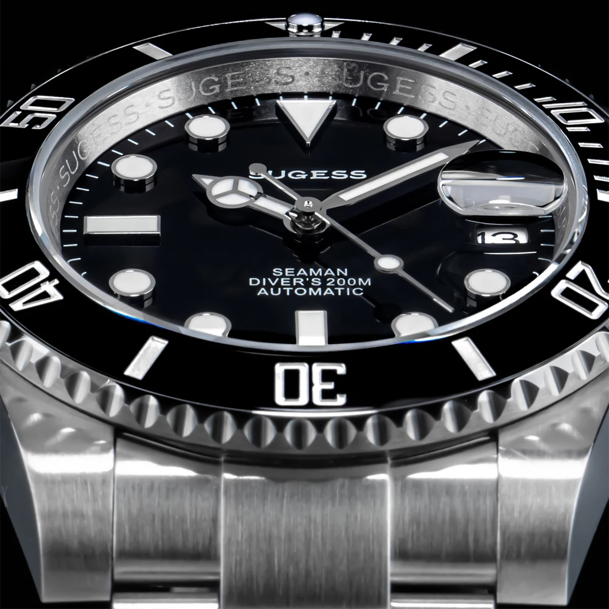 Sugess Watch Of Men Diver NH35 Automatic Mechanical Wristwatch Date Sapphire Crystal Luminous Ceramic Bezel Waterproof 200M 2022_voghion.com