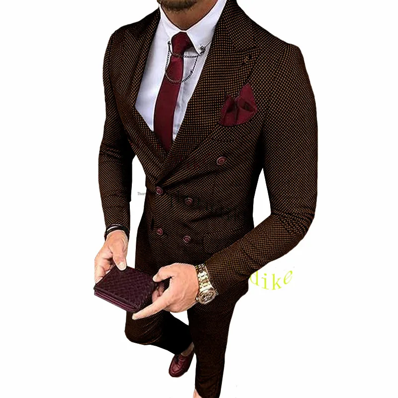 Thorndike Men's Suit Jacket Pants Fashion Boutique Casual Business Male Groom Wedding Tuxedo Dress 2 Pieces Set Blazers Coat