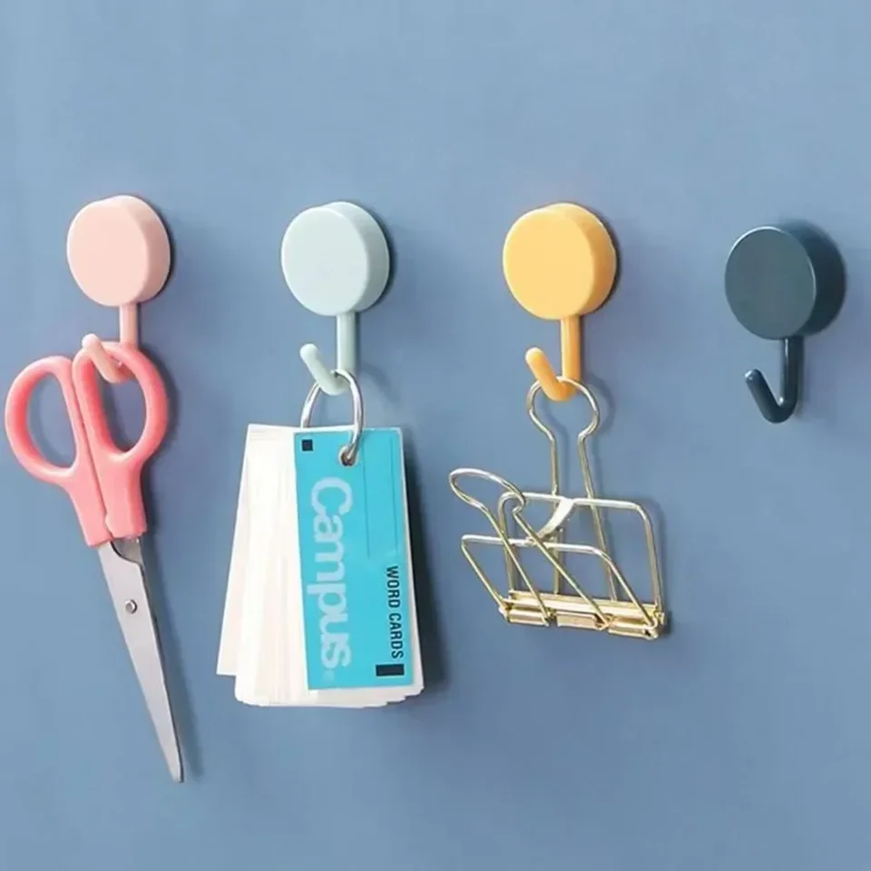 6 Pack Colorful Adhesive Utility Wall Hooks
