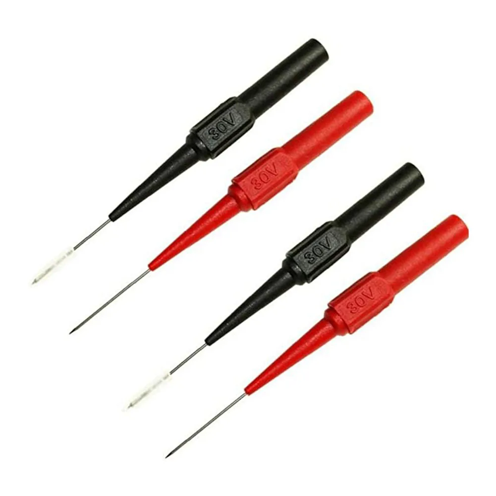 10pcs 절연 피어싱 바늘 비파괴 멀티미터 테스트 프로브 측정 장치 바나나 플러그용 자동차 도구