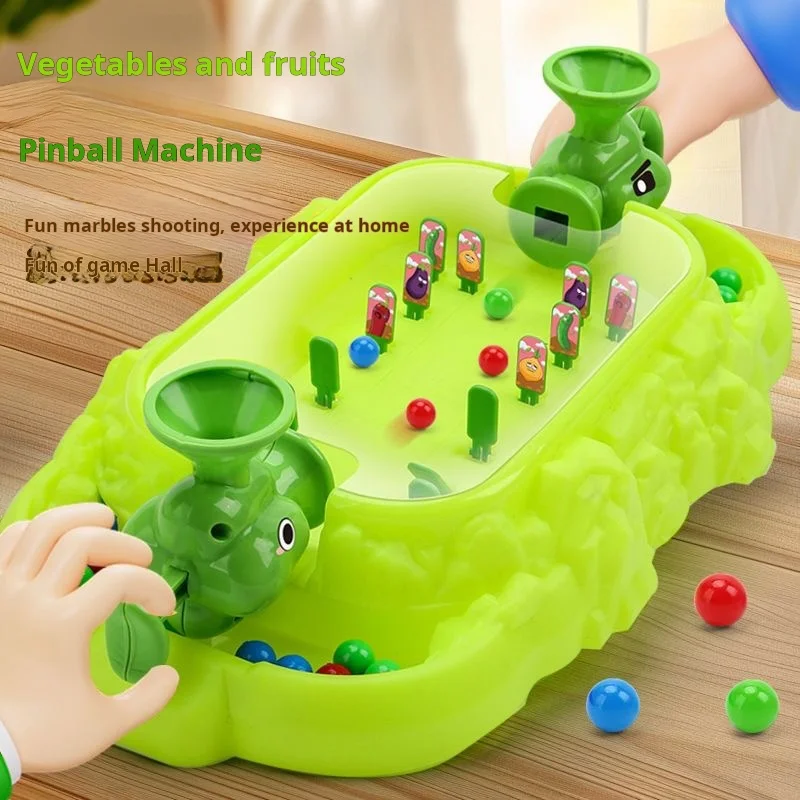 Kids Vegetable Pinball Machine 2 Player Battle Game Parent Child Interactive Toy For Family Party Birthday Gift