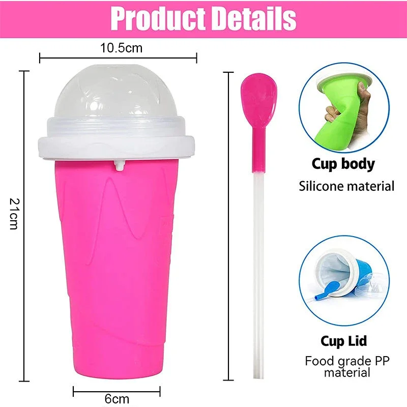 Smoothies Cup Ice Cream Maker Quick-Frozen Silicone Squeeze Cup DIY Juice Milkshake Water Bottle Cooling Sand Kitchen Tool