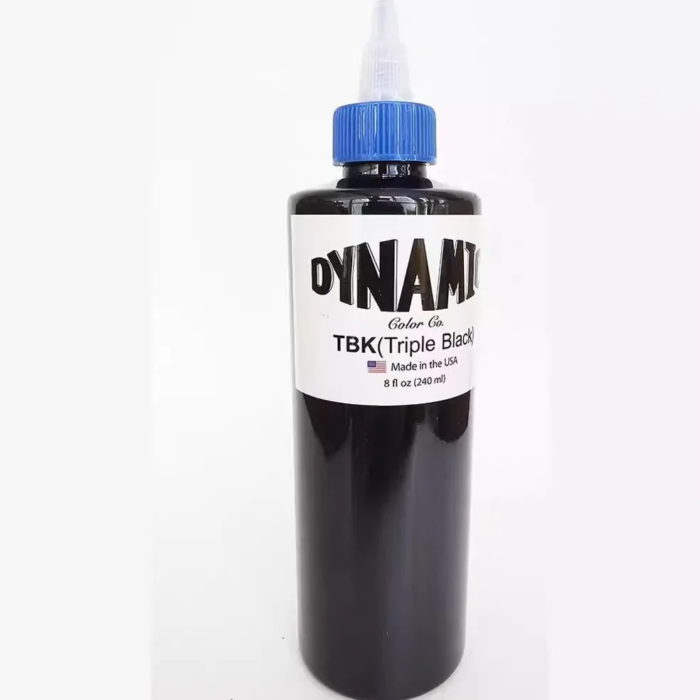 Tattoo Ink 8oz (240ml) Makeup Studio Works for Novice Silicone Leather Practice Black Pigment