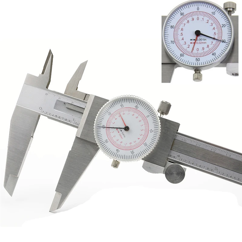Shock-Proof In Acciaio Stee Quadrante Pinza 6 Pollici 0-150Mm/0.02Mml Di Precisione 0.001 "Quadrante Vernier Pinza Di Plastica Caliper Dial Gauge