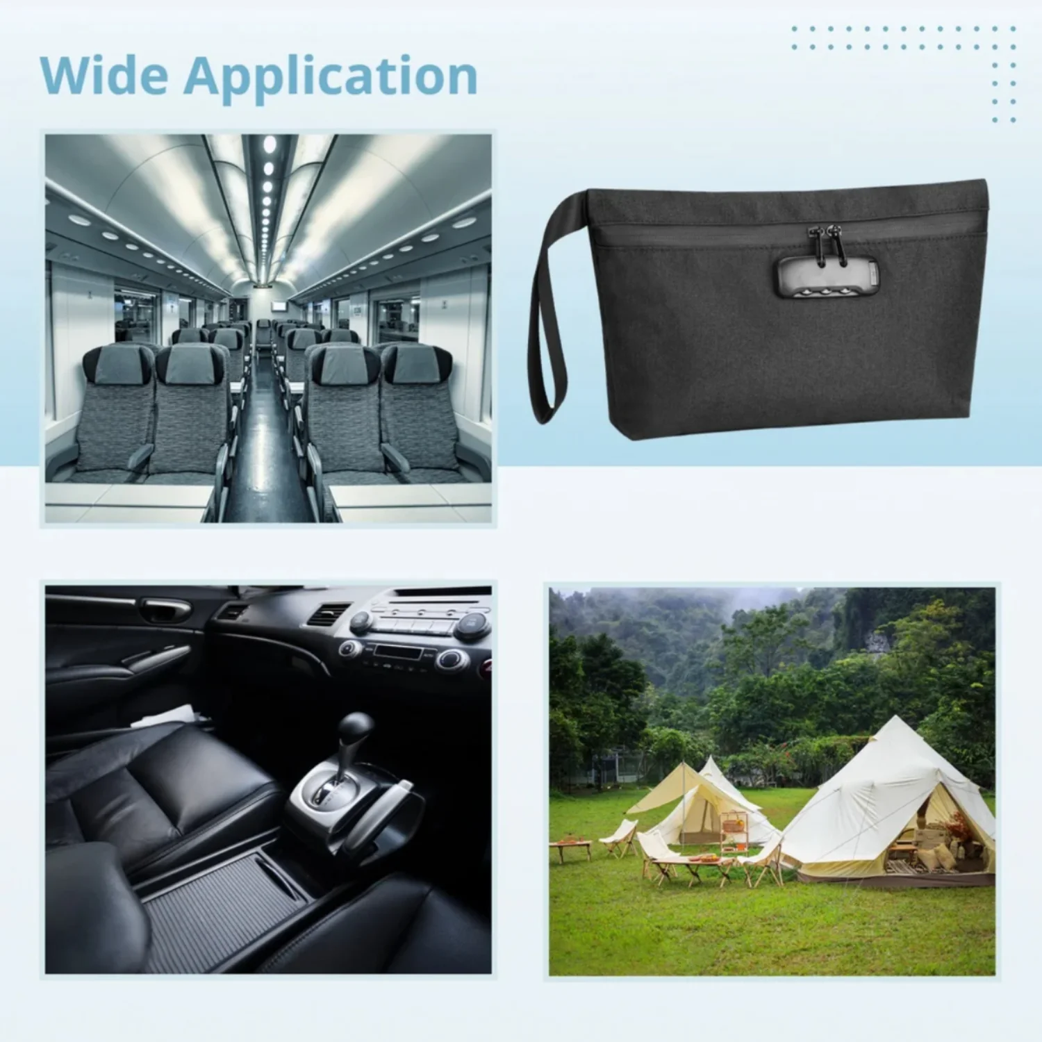 1Pc Smellproof With Combination Lock Waterproof Accessories Carrying Portable Travel Pouch Large Organizer Case