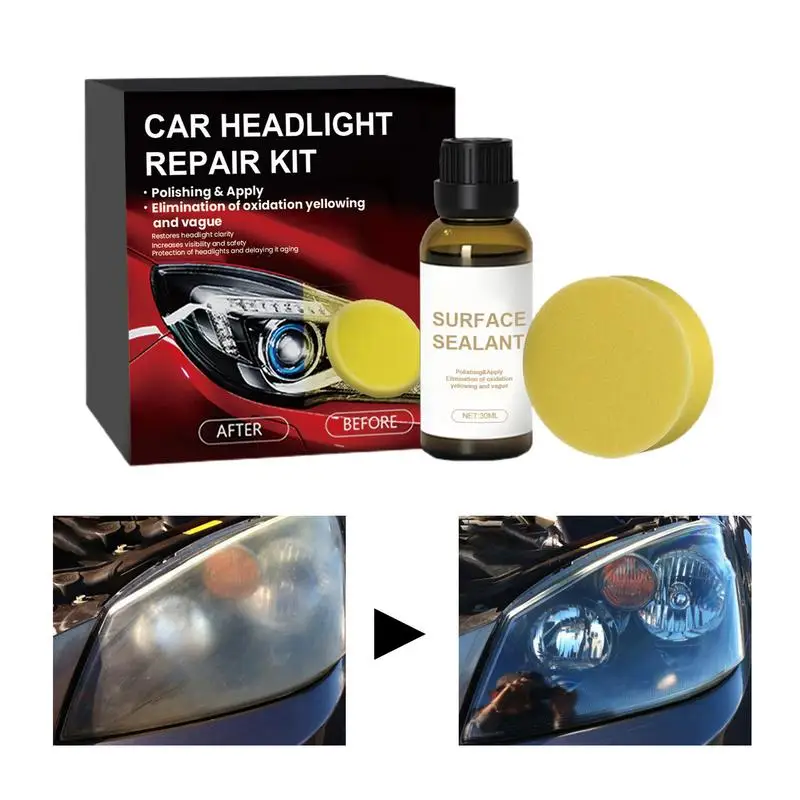 

Headlight Restoration Fluid 30ml Headlight Restore And Protect Liquid Protective Headlight Cleaner And Restorer For Cars
