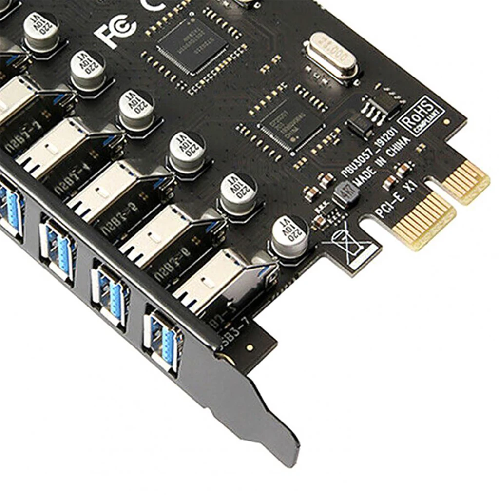 데스크탑용 USB 3.0 PCI-E 확장 카드 어댑터, 외부 컨트롤러, PCI 익스프레스 카드, 7 포트, USB 3.0 허브 어댑터