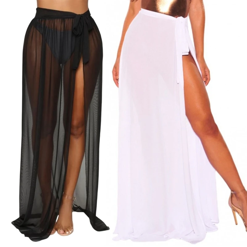 H58D Donne Lungo Sarong Bikini Wrap Beach-Wrap Gonna Traspirante Costume Da Bagno Covers-Ups