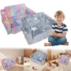 Comfy Toddler Chair Folding Out 2-in-1 Toddler Soft Couch Fold Out Glow in Dark Convertible Plush Foam Chair for Girls and Boys