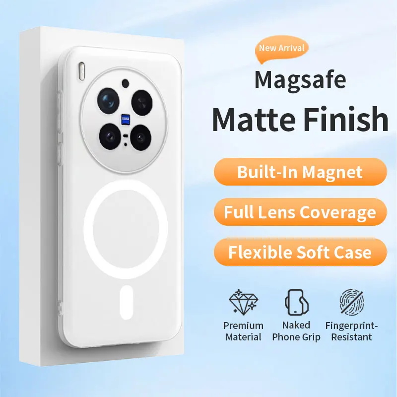 Clear Matte Soft TPU Magnetic Phone Case - Magsafe Compatible Cover