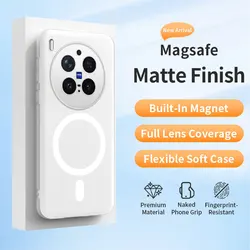 Clear Matte Soft TPU Magnetic Phone Case - Magsafe Compatible Cover for Vivo iQOO Z9 Turbo (Clear Matte)