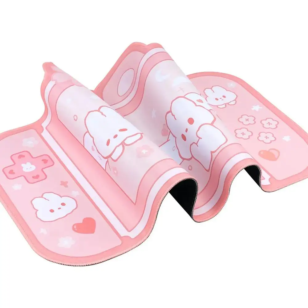 Mouse Pad Bunny Kitty NS Switch Keyboard Gaming XXL Large Pastel Pink Kawaii Cute Anime Desk Blotter