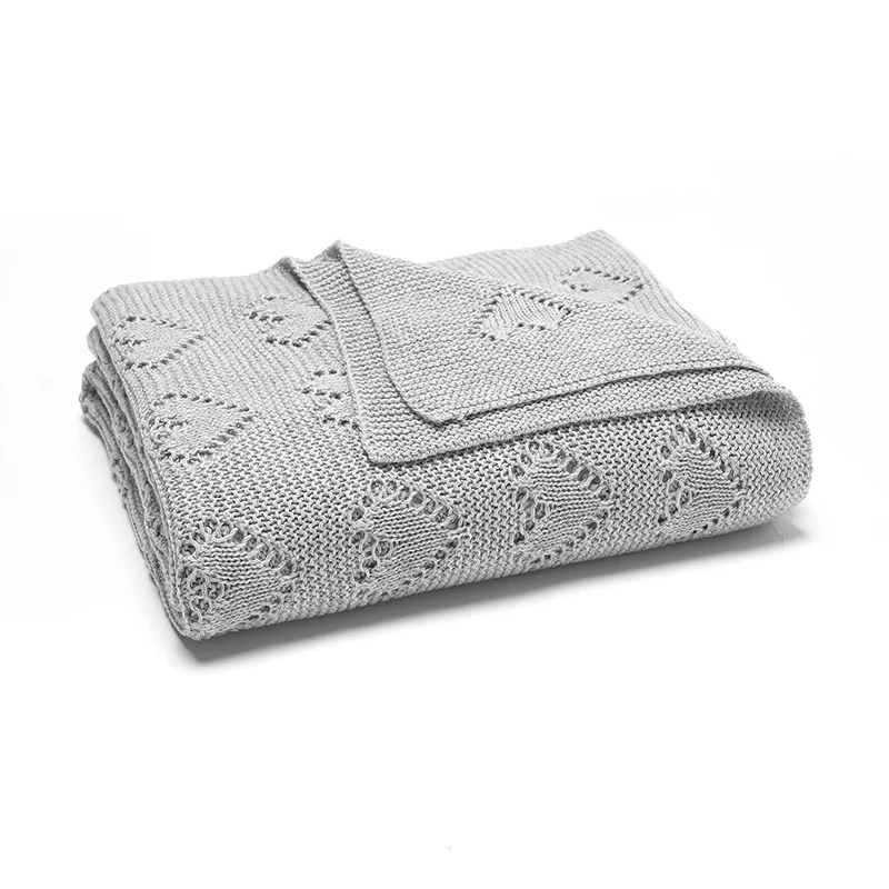 Baby Cotton Blankets Knitted Newborn Boys Girls Stroller Nursery Bedding Cradle Quilt 100*80cm Infant Swaddle Wrap Crib Cellular 3