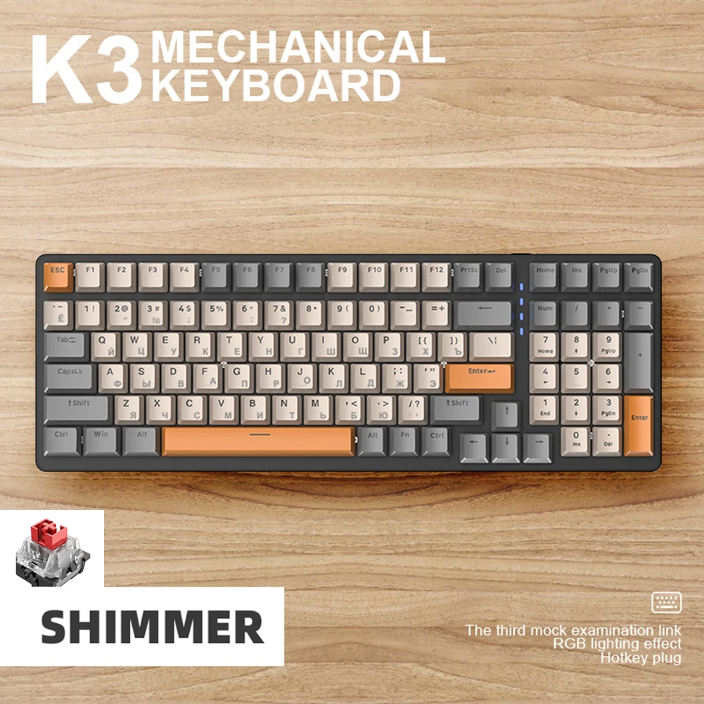 K3 Mechanische Gaming Tastatur Rot/Blau Schalter 100 Tasten Gamer  Mechanische Tastatur Led-hintergrundbeleuchtung Wired für Spiel Laptop PC  russische _ - AliExpress Mobile