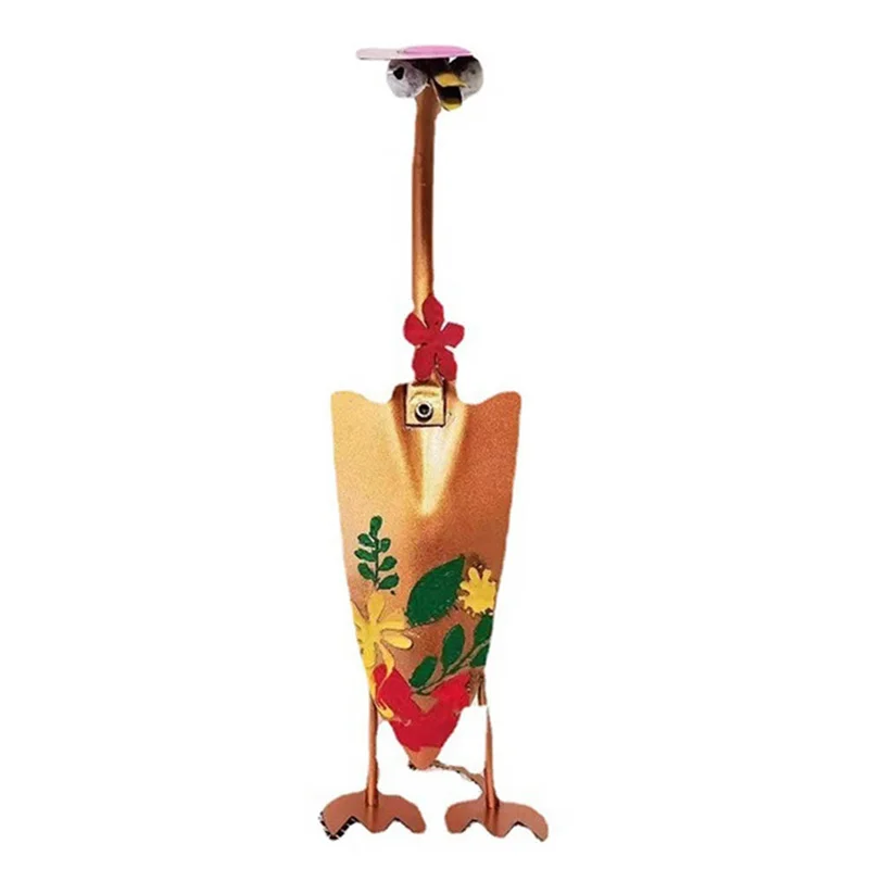 Y77A-Cute Fairy Garden Decor, Cute Duck Garden Statues, Cute Duck Shovel Spade Art Craft Decoration B