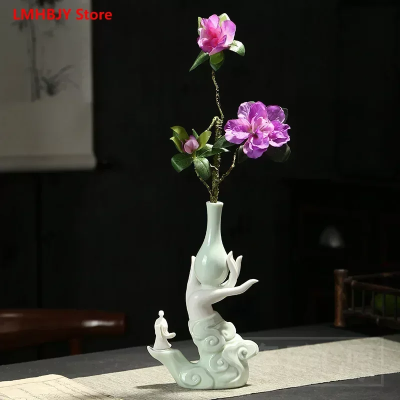 

LMHBJY Zen Vase Flower Set Flower Arrangement Fragrant Thread Insertion Fragrant Home Decoration for Buddha