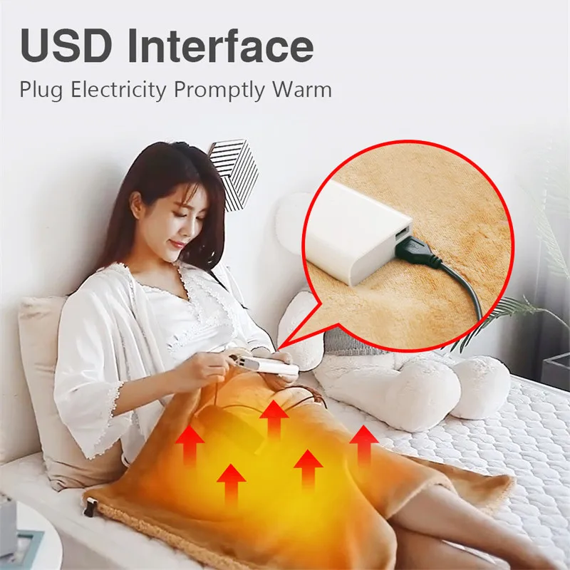 Electric Blanket Fleece Bed Home Heating Thermal Warmer Aesthetic Body Heat  Rechargeable Usb the Sofa Products Warming Household - AliExpress