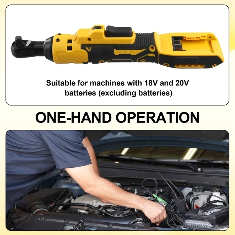 Electric Ratchet Wrench 500N.M  Cordless Driver Impact Removal Screw Nut 3/8" Driver Power Tools for Dewalt 18V-21V Battery 5