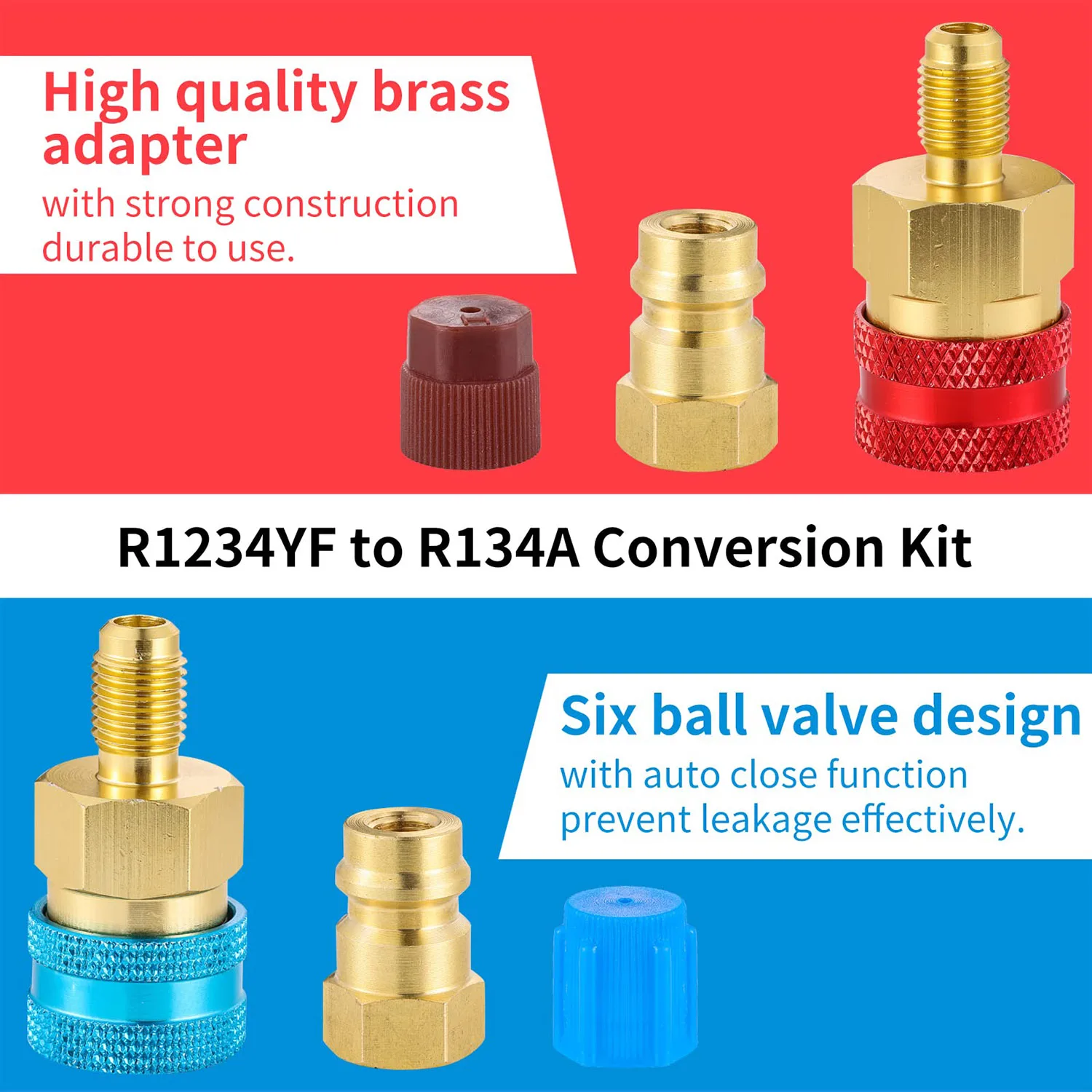 Freon R134A to R1234YF Refrigerant Gas Filling Adapter HVAC R 1234YF to 134A Inf