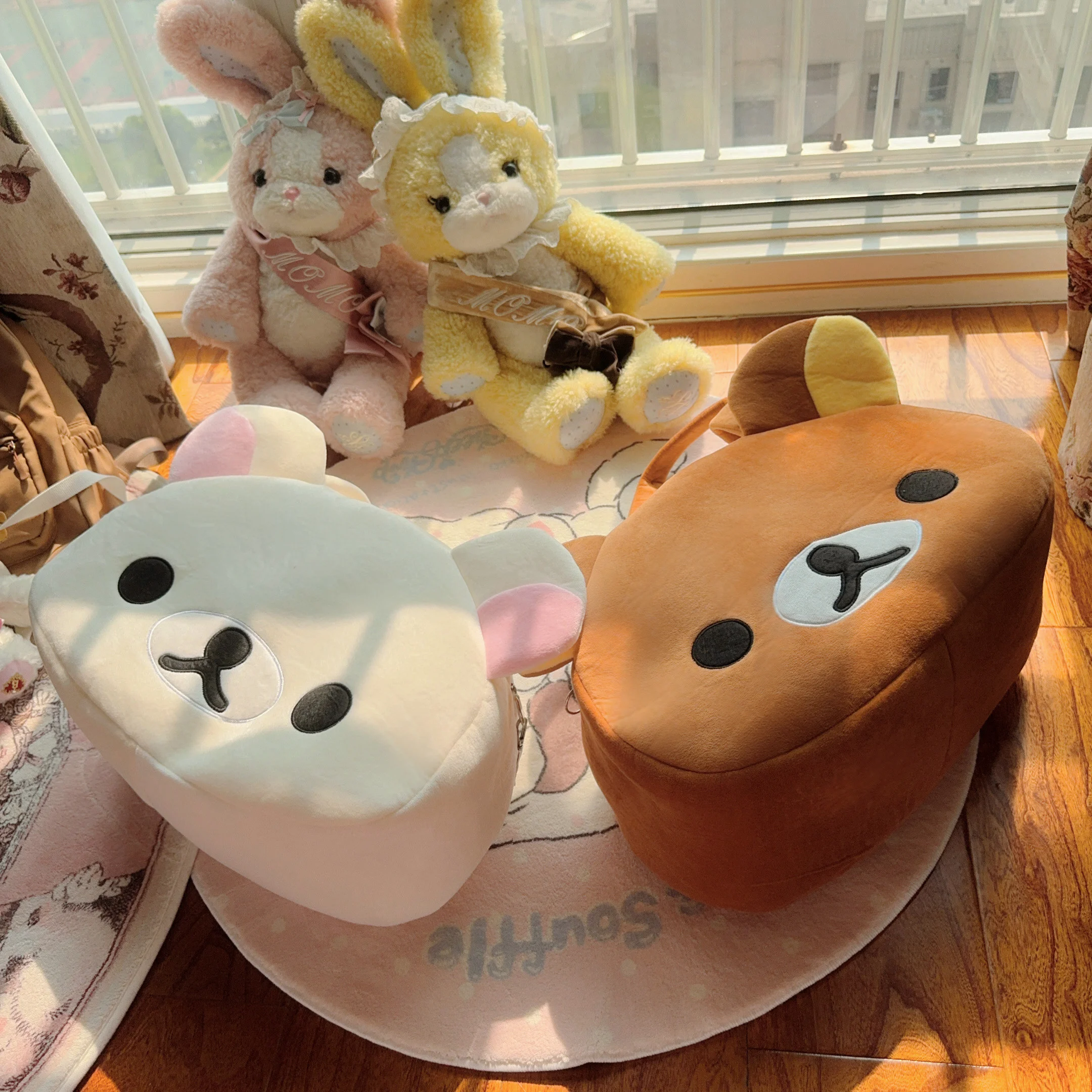 Borsa tote in peluche Rilakkuma, borsa a tracolla con orsetto marrone kawaii, morbida, casual, di grande capacità, per uso quotidiano, per ragazze e donne - immagine 6