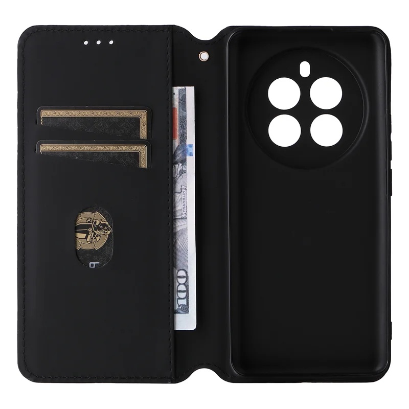 For Realme 12 Pro Plus Magnetic Card Flip Leather Stand stereoscopic lines Phone Protective Case For Realme 12 Pro+ Plus 5G Case