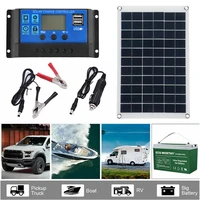 Kit de panneaux solaires 400W 200W, cellule solaire 18V avec contrôleur 10A-100A, chargeur extérieur double USB, batterie externe pour téléphone portable Camping 2