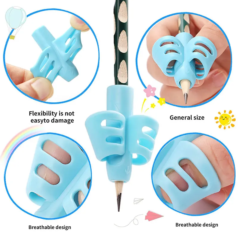Pencil Handle Rod Grips pen Holder Grip for Kids Cute Hand writing Aid Trainer Posture Correction Pen Finger Holder 4