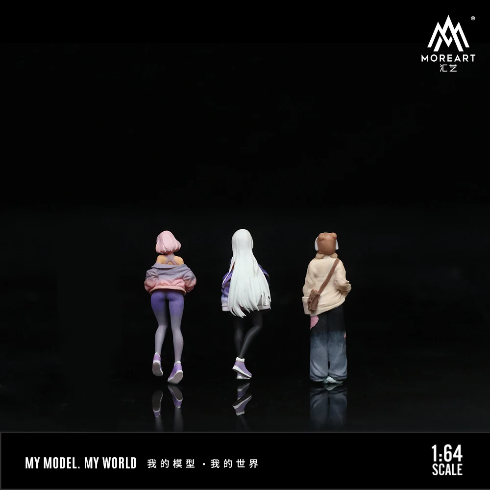 More Art 1:64 Sweet Cool Girl Figure Set Resin Decoration Figure Model for Gift&Display&Collection 