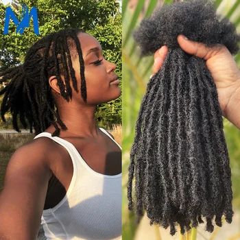 Dreadlock Extension Human Hair 0.6cm Thickness 8 Inch Full Handmade Permanent Locs Can Be Dyed and Bleached for Women Men 1