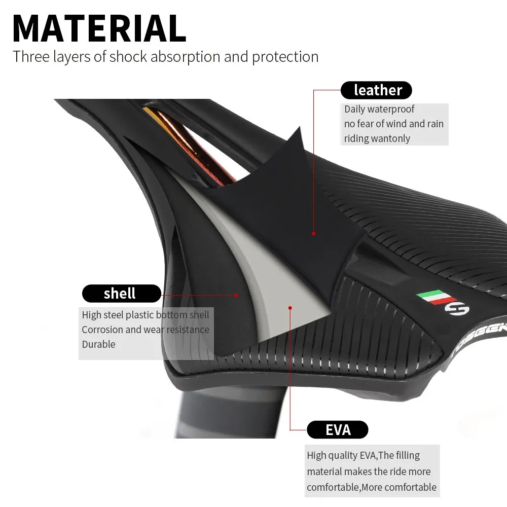 Bicycle saddle TOSEEK Mtb Bicycle Saddle Bike Seat 7mm Round Rail EVA Material Mountain Bike Bicycle Products Accessories For MTB Racing