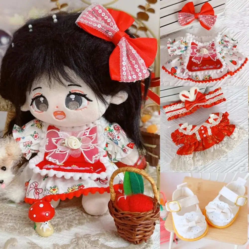 

Модный новогодний костюм, одежда, платья, костюмы с повязкой на голову с кроликом для 20 см хлопковых кукол, платья для девочек, Одежда для кукол своими руками