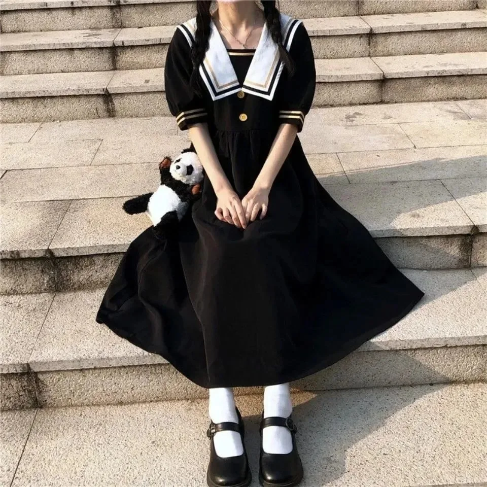 

2022 summer Kids Preppy Student Dresses Child Clothes Teens sailor bow JK Uniform Dress Girls Daily Wear Japanese 8 6 9 12 yaer